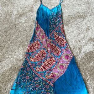 Vibrant Blue and Pink Women's Dress
